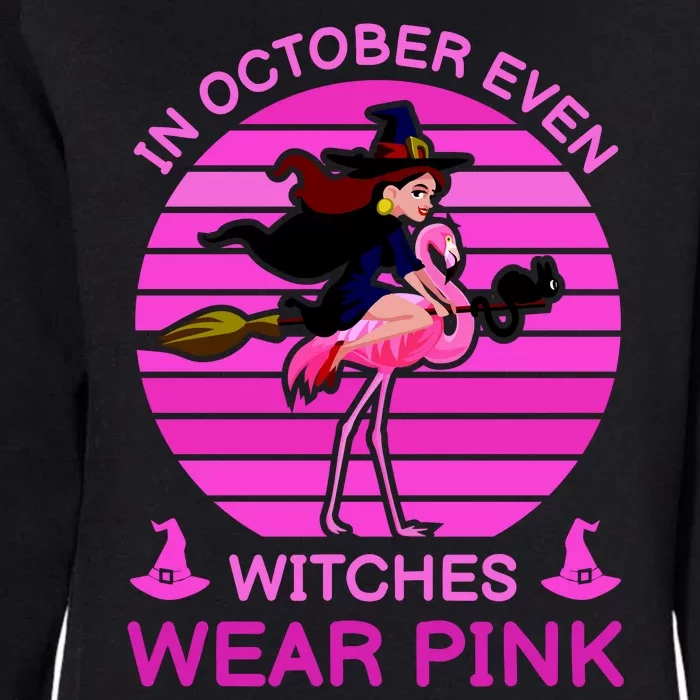 In October Even Witches Wear Pink Womens California Wash Sweatshirt