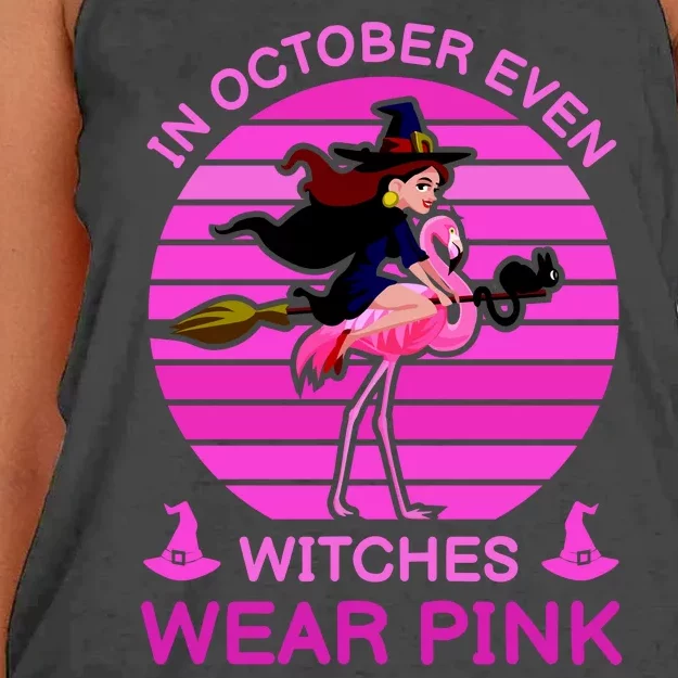 In October Even Witches Wear Pink Women's Knotted Racerback Tank