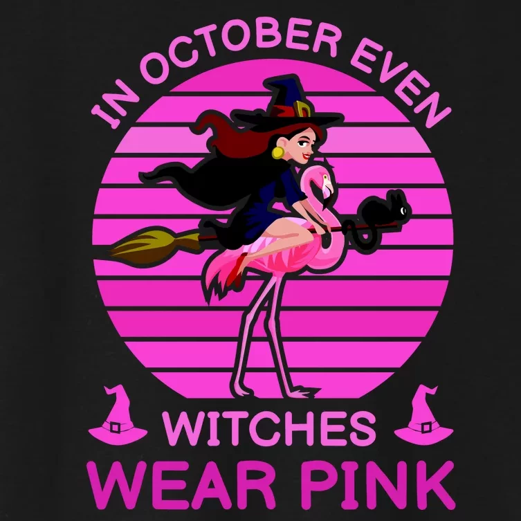 In October Even Witches Wear Pink Women's Crop Top Tee