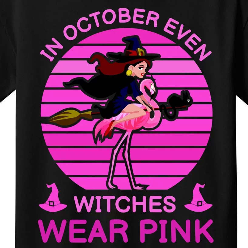 In October Even Witches Wear Pink Kids T-Shirt