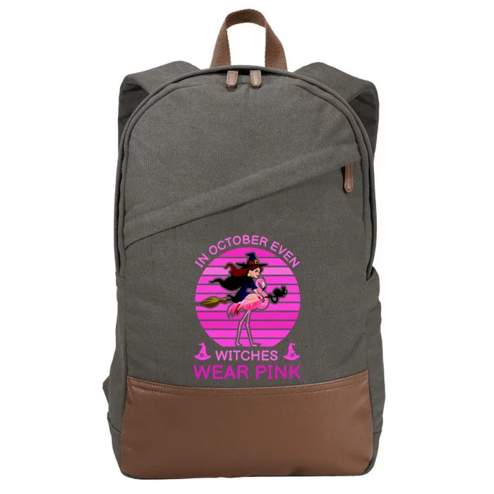 In October Even Witches Wear Pink Cotton Canvas Backpack