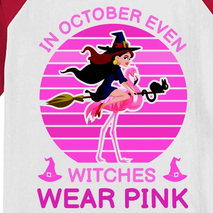 In October Even Witches Wear Pink Kids Colorblock Raglan Jersey