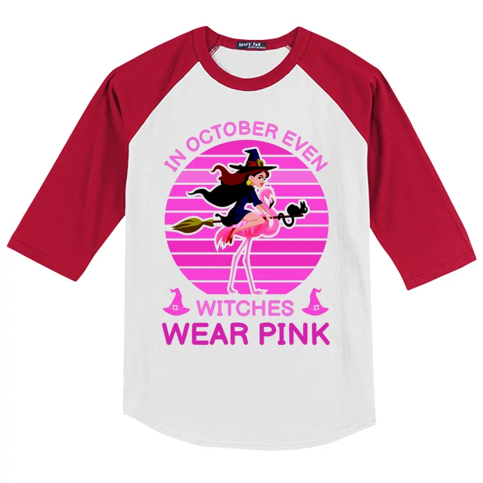 In October Even Witches Wear Pink Kids Colorblock Raglan Jersey