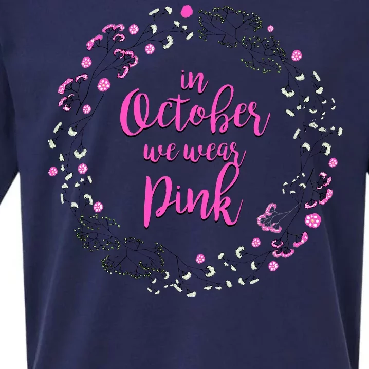 In October We Wear Pink Breast Cancer Sueded Cloud Jersey T-Shirt