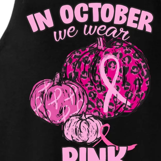 In October We Wear Pink Breast Cancer Awareness Ladies Tri-Blend Wicking Tank