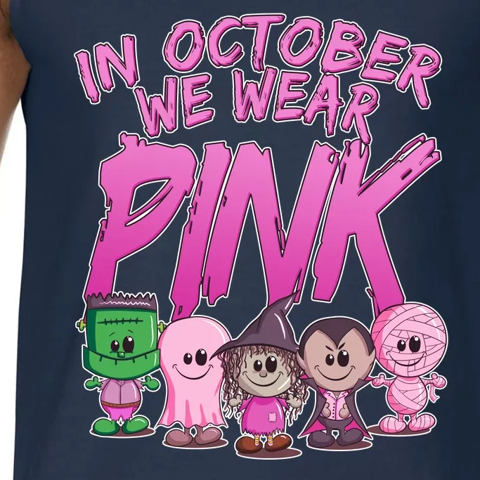 In October We Wear Pink Breast Cancer Halloween Monsters Comfort Colors® Tank Top