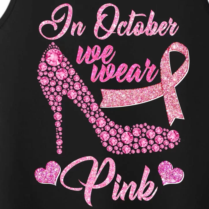 In October We Wear Pink Fancy Heel Ribbon Performance Tank