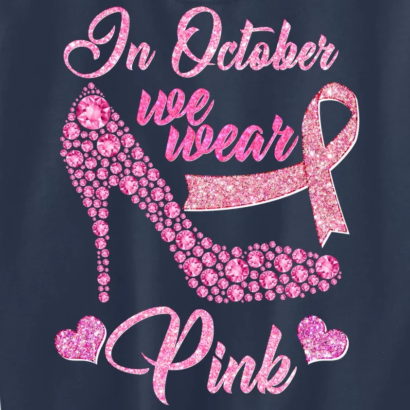 In October We Wear Pink Fancy Heel Ribbon Kids Sweatshirt