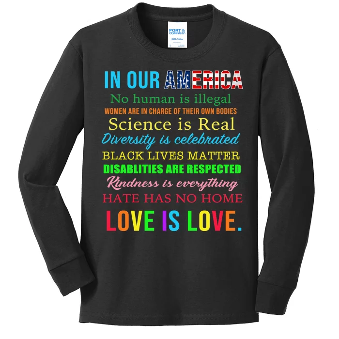 In Our America We Are Equal Kids Long Sleeve Shirt