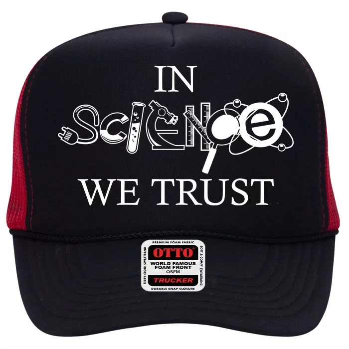 In Science We Trust Cool Science Logos High Crown Mesh Trucker Hat