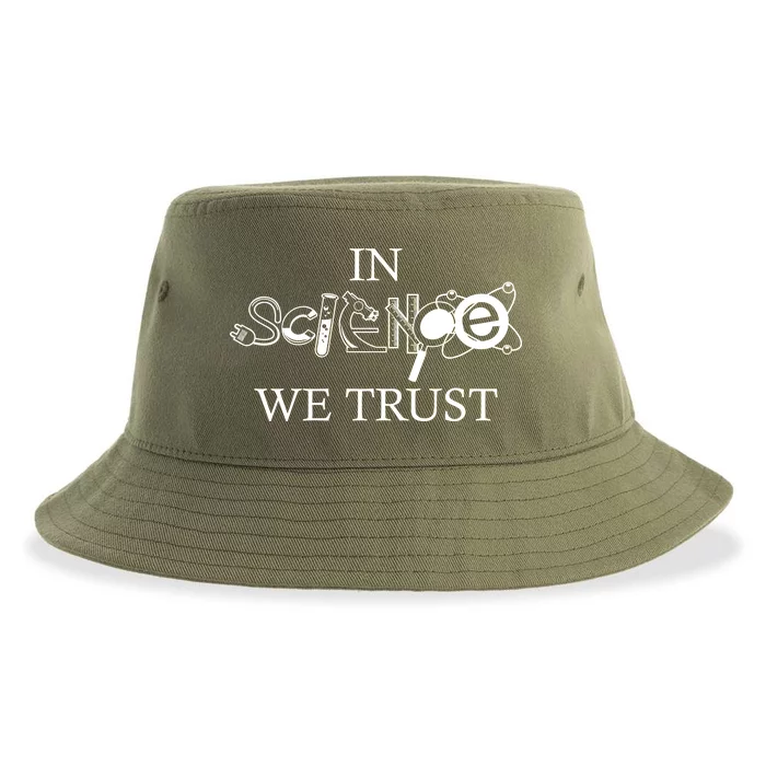 In Science We Trust Cool Science Logos Sustainable Bucket Hat