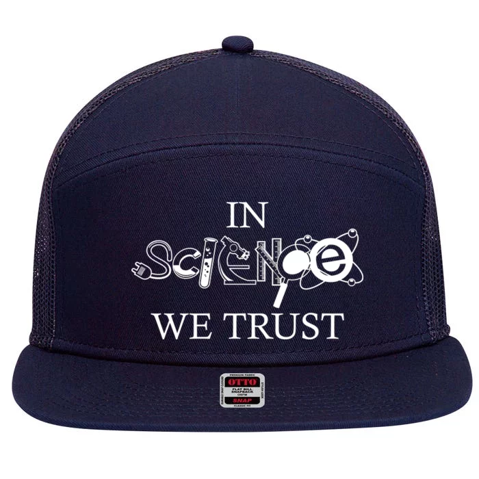 In Science We Trust Cool Science Logos 7 Panel Mesh Trucker Snapback Hat