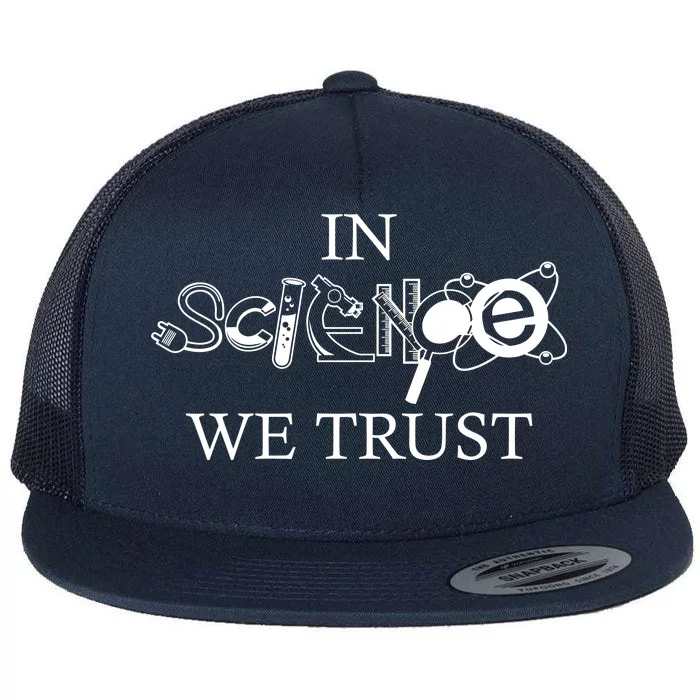 In Science We Trust Cool Science Logos Flat Bill Trucker Hat