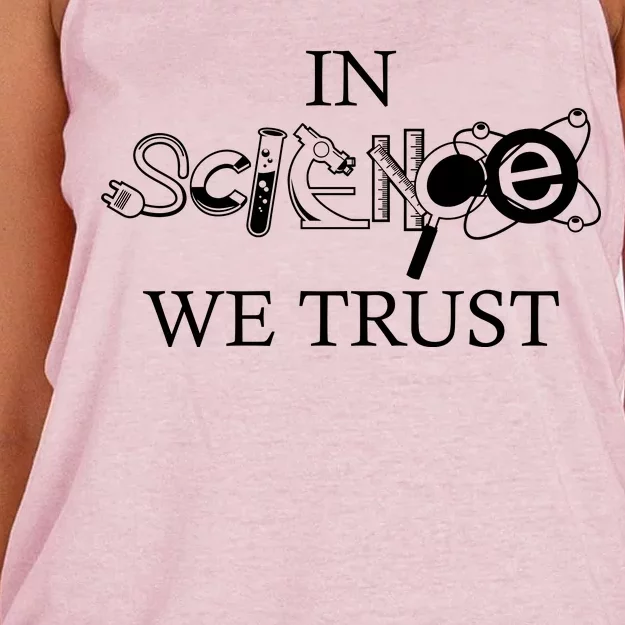 In Science We Trust Cool Science Logos Women's Knotted Racerback Tank