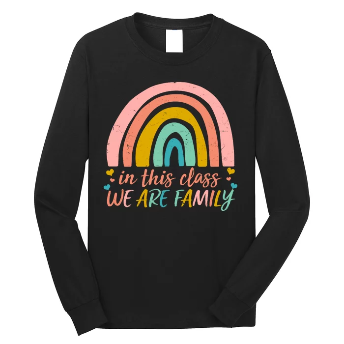 In This Class We Are Family Cute Painted Rainbow Long Sleeve Shirt