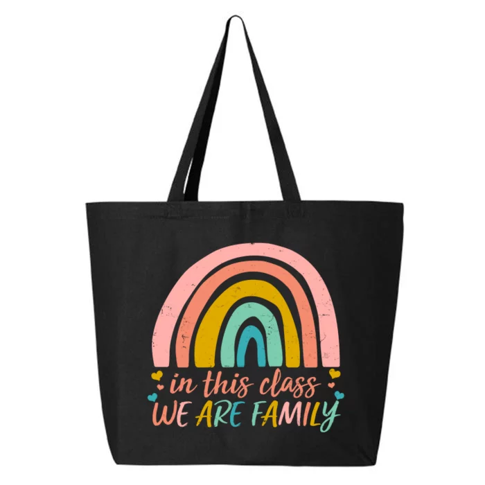 In This Class We Are Family Cute Painted Rainbow 25L Jumbo Tote