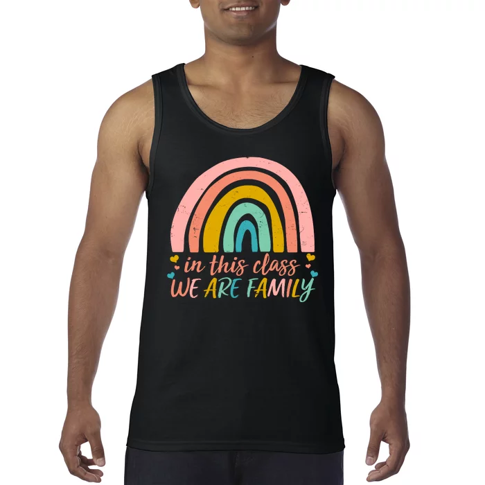 In This Class We Are Family Cute Painted Rainbow Tank Top