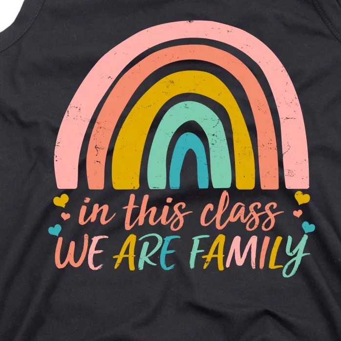 In This Class We Are Family Cute Painted Rainbow Tank Top