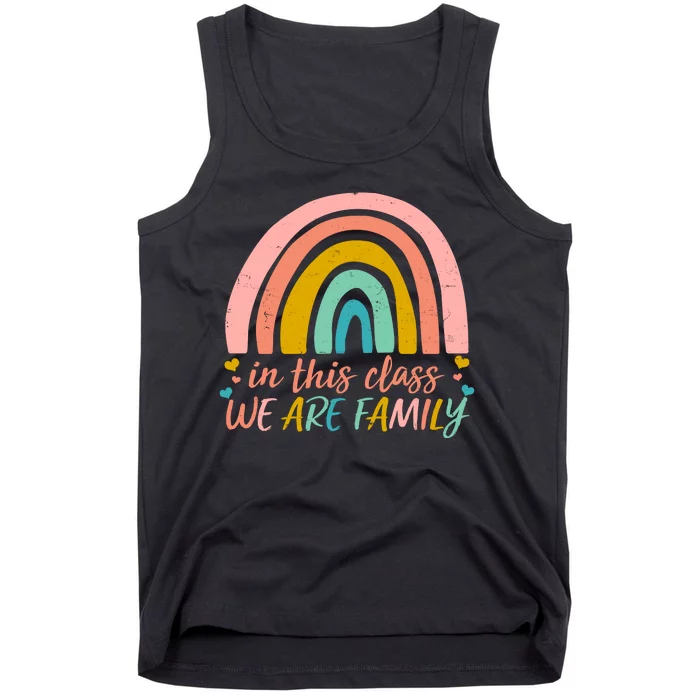 In This Class We Are Family Cute Painted Rainbow Tank Top