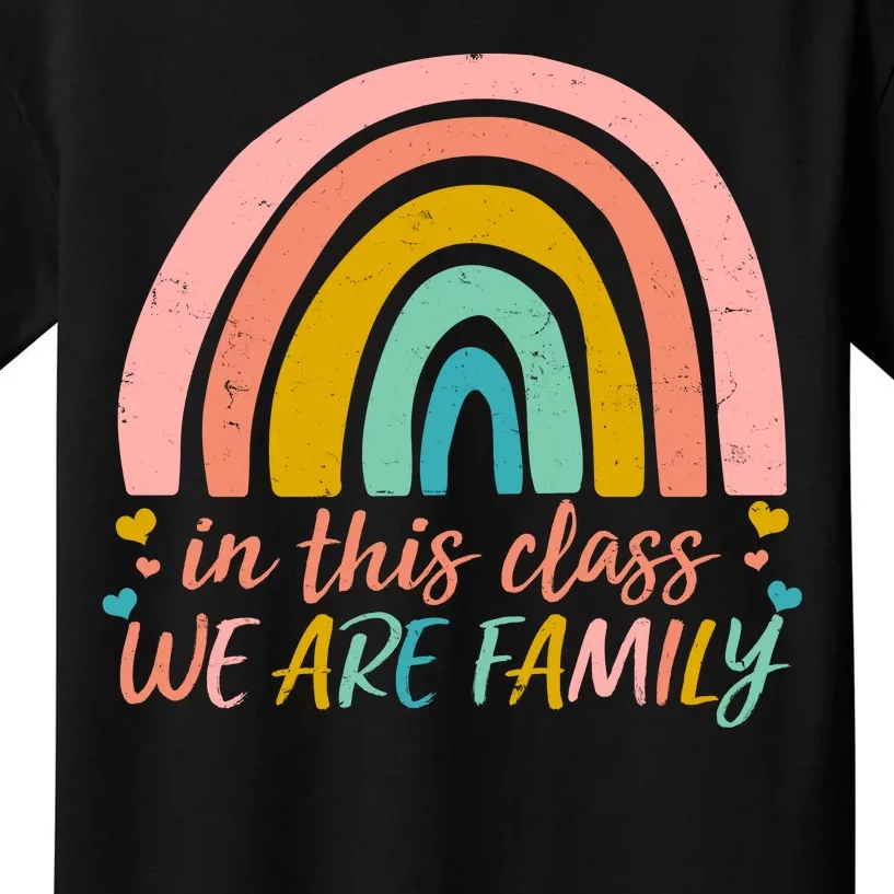 In This Class We Are Family Cute Painted Rainbow Kids T-Shirt