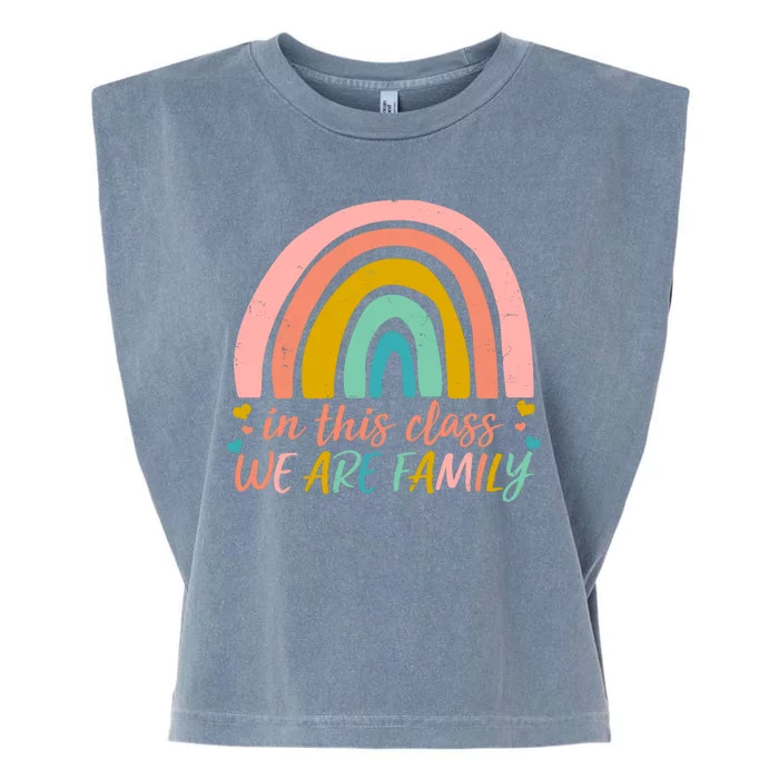 In This Class We Are Family Cute Painted Rainbow Garment-Dyed Women's Muscle Tee