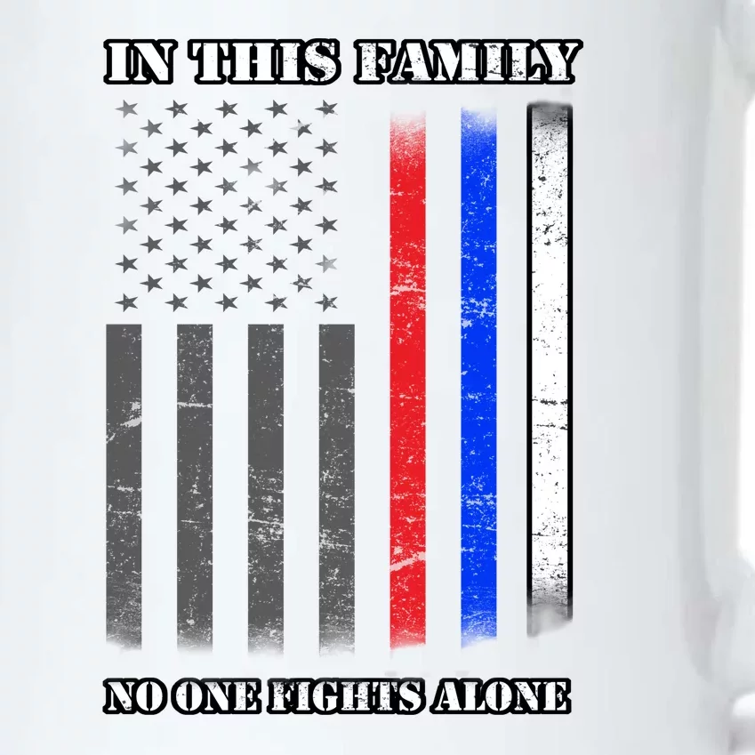 In This Family No One Fights Alone Hero Flag Black Color Changing Mug