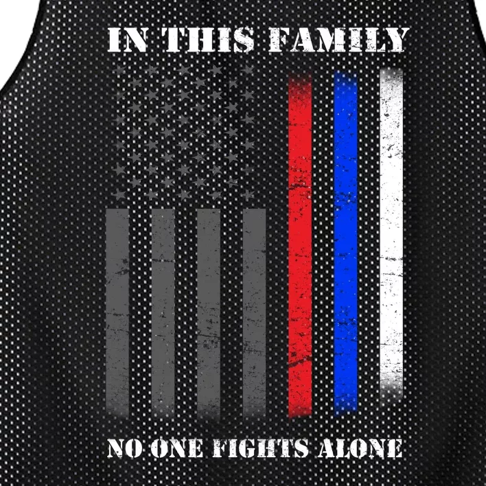 In This Family No One Fights Alone Hero Flag Mesh Reversible Basketball Jersey Tank