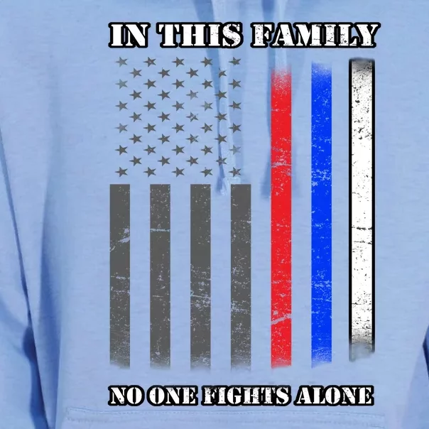 In This Family No One Fights Alone Hero Flag Unisex Surf Hoodie