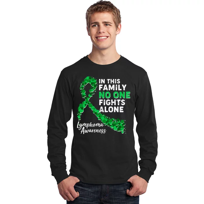 In This Family No One Fights Alone Lymphoma Awareness Long Sleeve Shirt