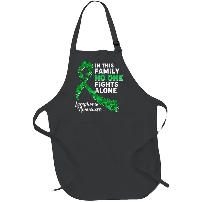 In This Family No One Fights Alone Lymphoma Awareness Full-Length Apron With Pocket