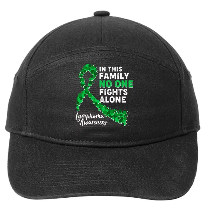 In This Family No One Fights Alone Lymphoma Awareness 7-Panel Snapback Hat