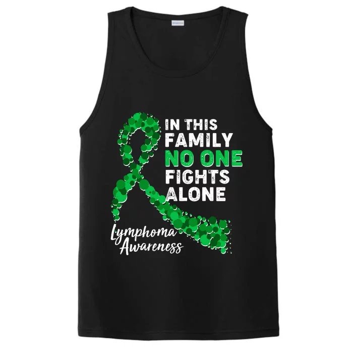 In This Family No One Fights Alone Lymphoma Awareness Performance Tank