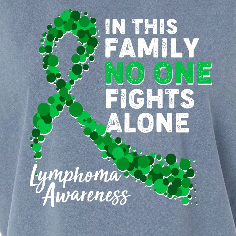 In This Family No One Fights Alone Lymphoma Awareness Garment-Dyed Women's Muscle Tee