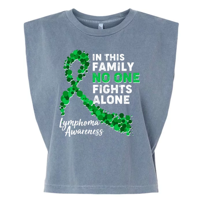 In This Family No One Fights Alone Lymphoma Awareness Garment-Dyed Women's Muscle Tee