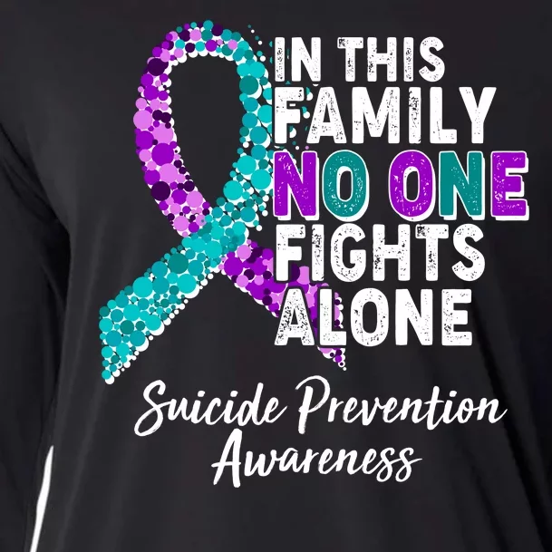 In This Family No One Fights Alone Suicide Prevention Awareness Cooling Performance Long Sleeve Crew