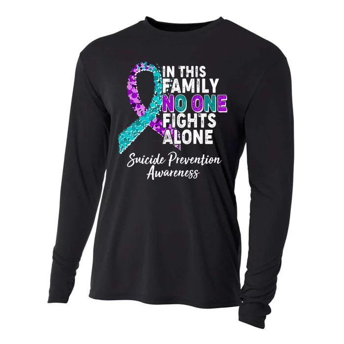 In This Family No One Fights Alone Suicide Prevention Awareness Cooling Performance Long Sleeve Crew