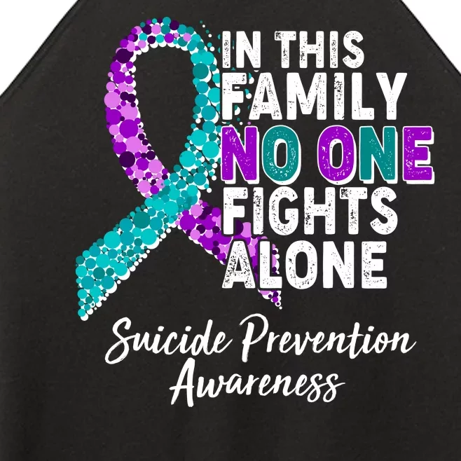 In This Family No One Fights Alone Suicide Prevention Awareness Women’s Perfect Tri Rocker Tank