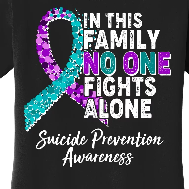 In This Family No One Fights Alone Suicide Prevention Awareness Women's T-Shirt