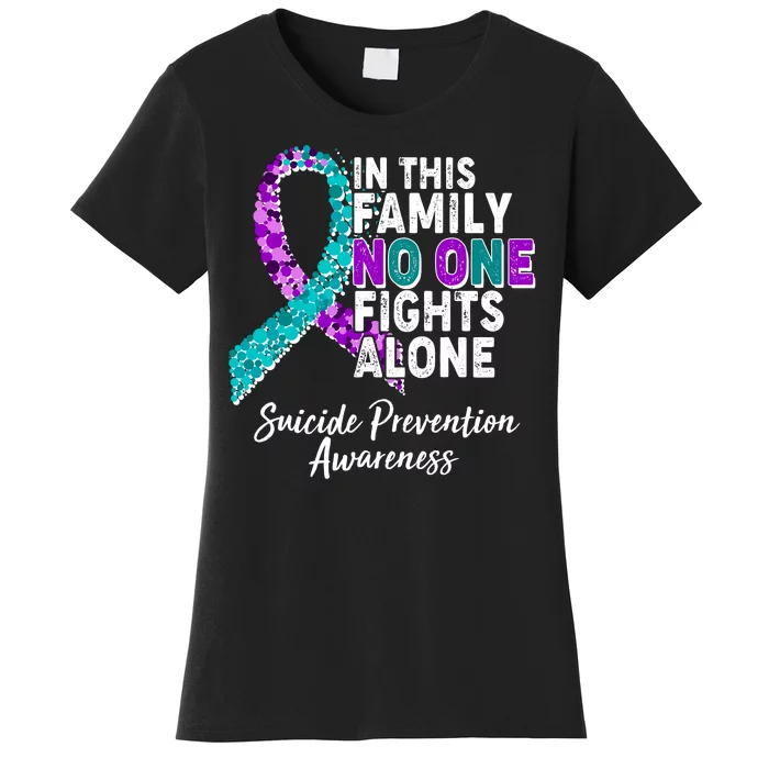 In This Family No One Fights Alone Suicide Prevention Awareness Women's T-Shirt