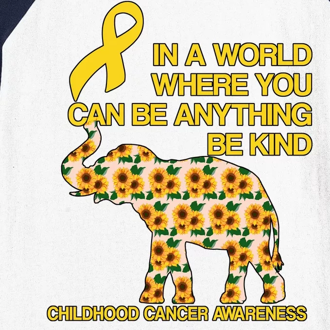 In World Where You Can Be Childhood Cancer Awareness Baseball Sleeve Shirt