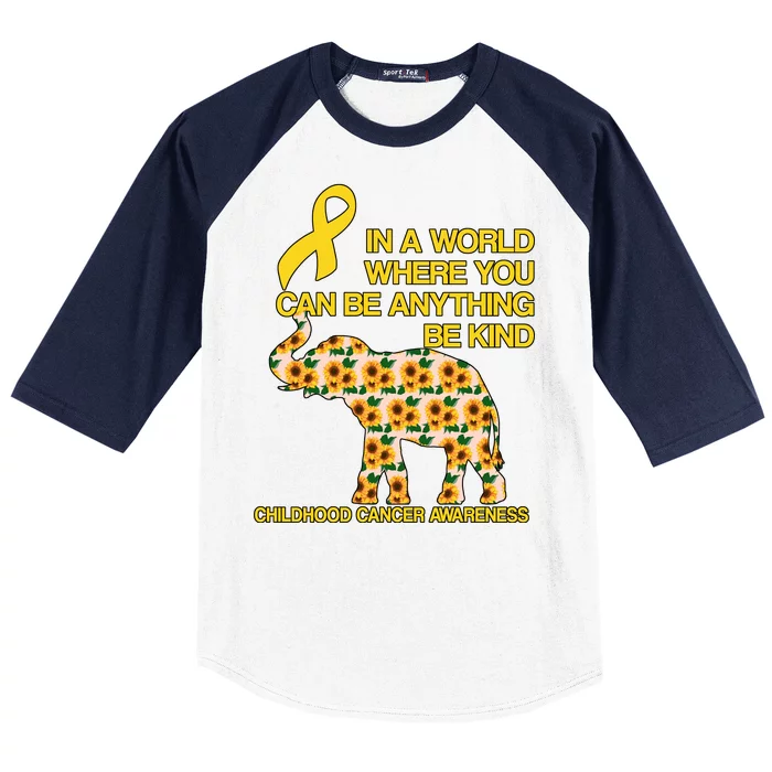 In World Where You Can Be Childhood Cancer Awareness Baseball Sleeve Shirt