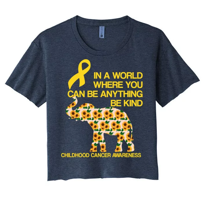 In World Where You Can Be Childhood Cancer Awareness Women's Crop Top Tee