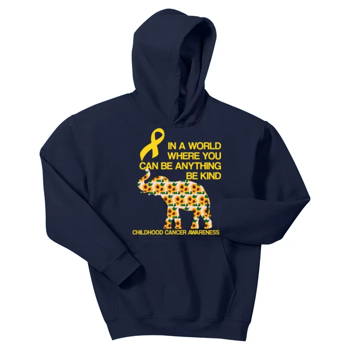 In World Where You Can Be Childhood Cancer Awareness Kids Hoodie