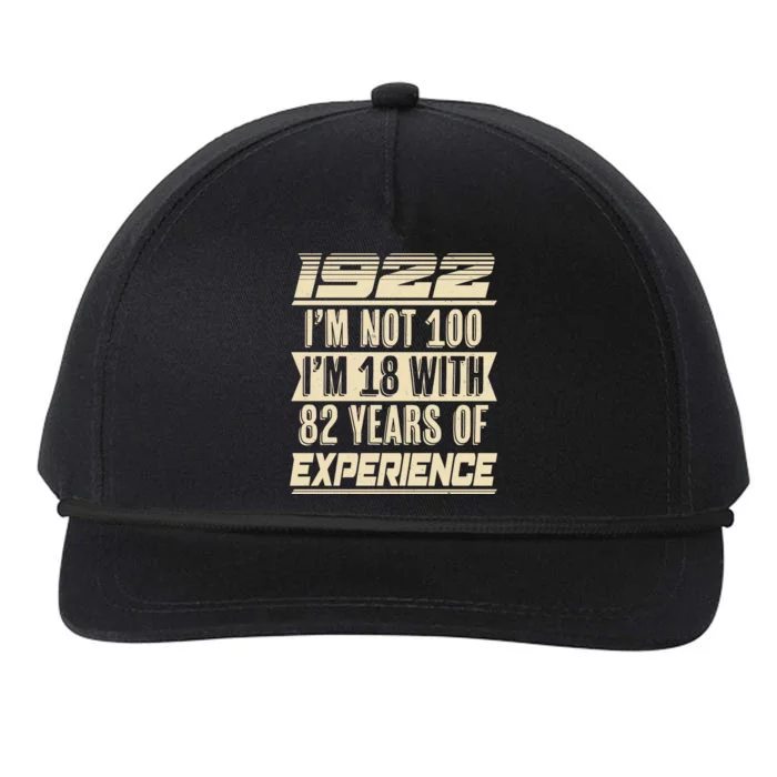 I'm Not 100 1922 Birthday Snapback Five-Panel Rope Hat