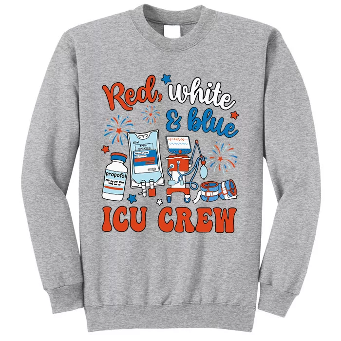 Icu Nurse 4th July Independence Day Red White Blue Sweatshirt