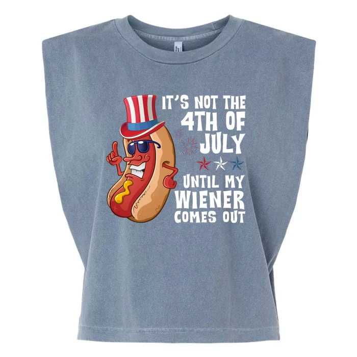 Its Not 4th Of July Funny Hotdog Summer Holiday Garment-Dyed Women's Muscle Tee