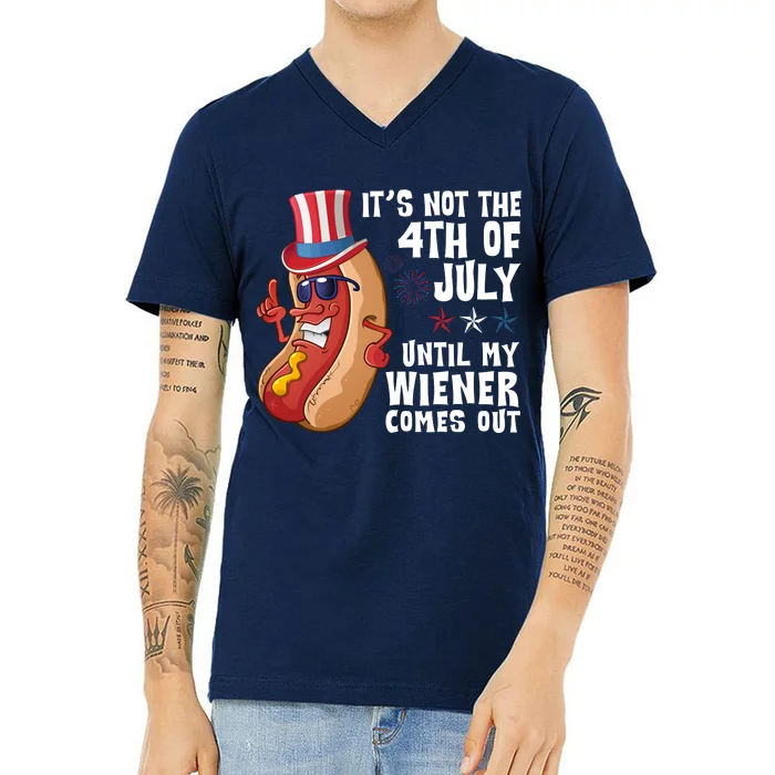 Its Not 4th Of July Funny Hotdog Summer Holiday V-Neck T-Shirt