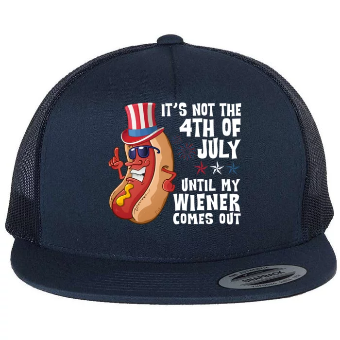 Its Not 4th Of July Funny Hotdog Summer Holiday Flat Bill Trucker Hat