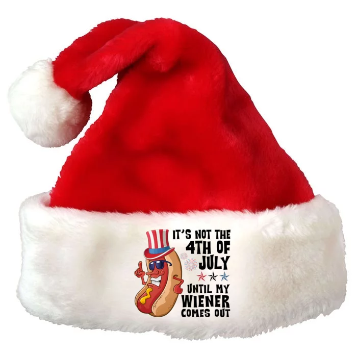 Its Not 4th Of July Funny Hotdog Summer Holiday Premium Christmas Santa Hat