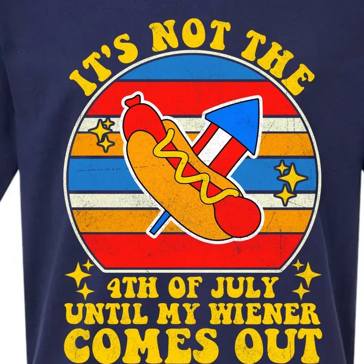 Its Not 4th Of July Until My Wiener Comes Out Funny Hot Dog Sueded Cloud Jersey T-Shirt